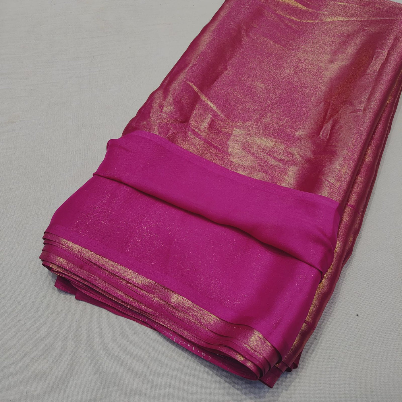 (Wholesale Pack of 20 meter) Superflowy Satin Georgette Shimmer Foil 44 inch width