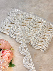(Wholesale pack of 9 meter ) Lace Border With Cutdana and Sequins Work