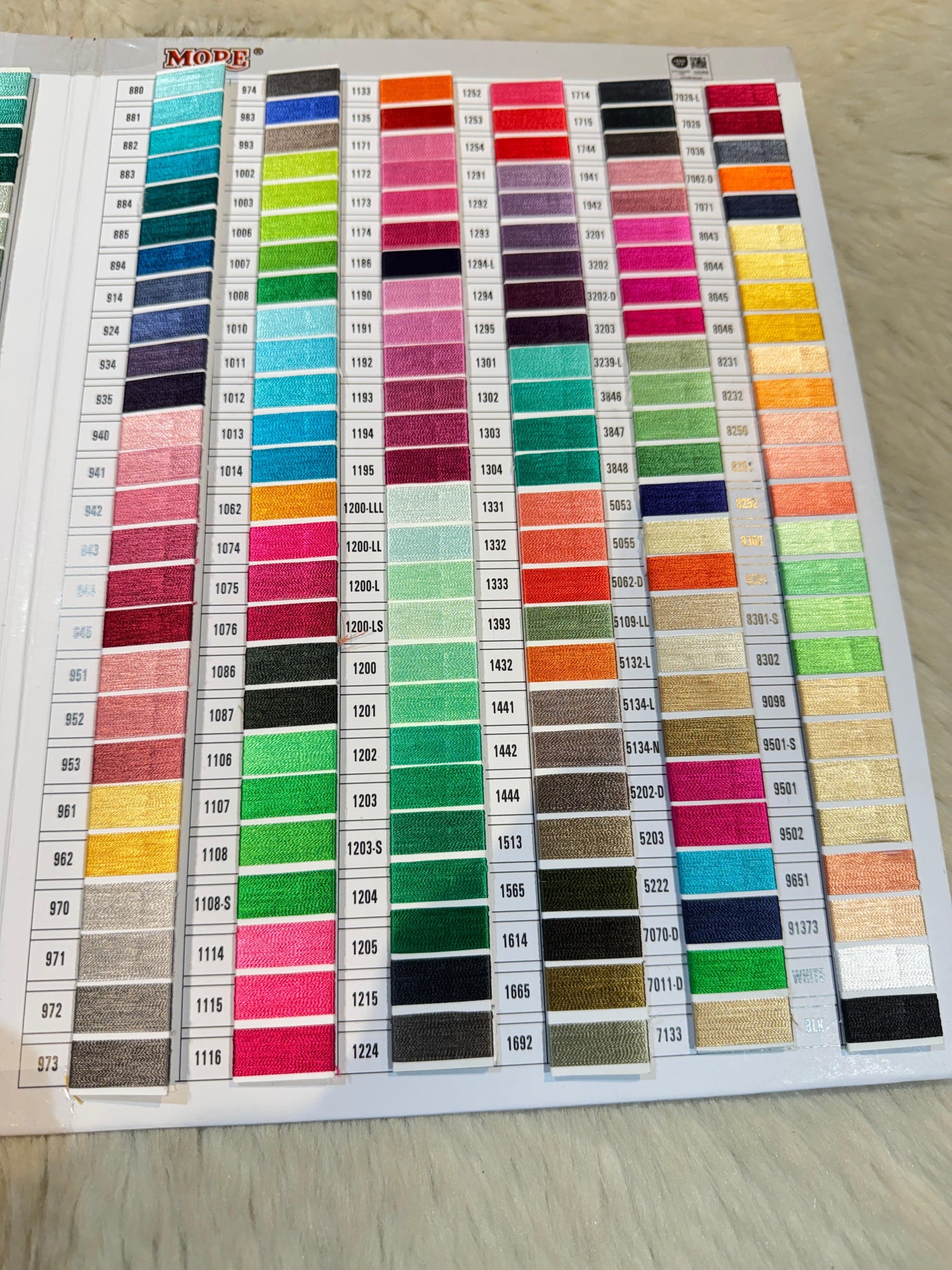More Thread Chart More Thread Shade Reference Chart For Matching (More Then 880 shades ...