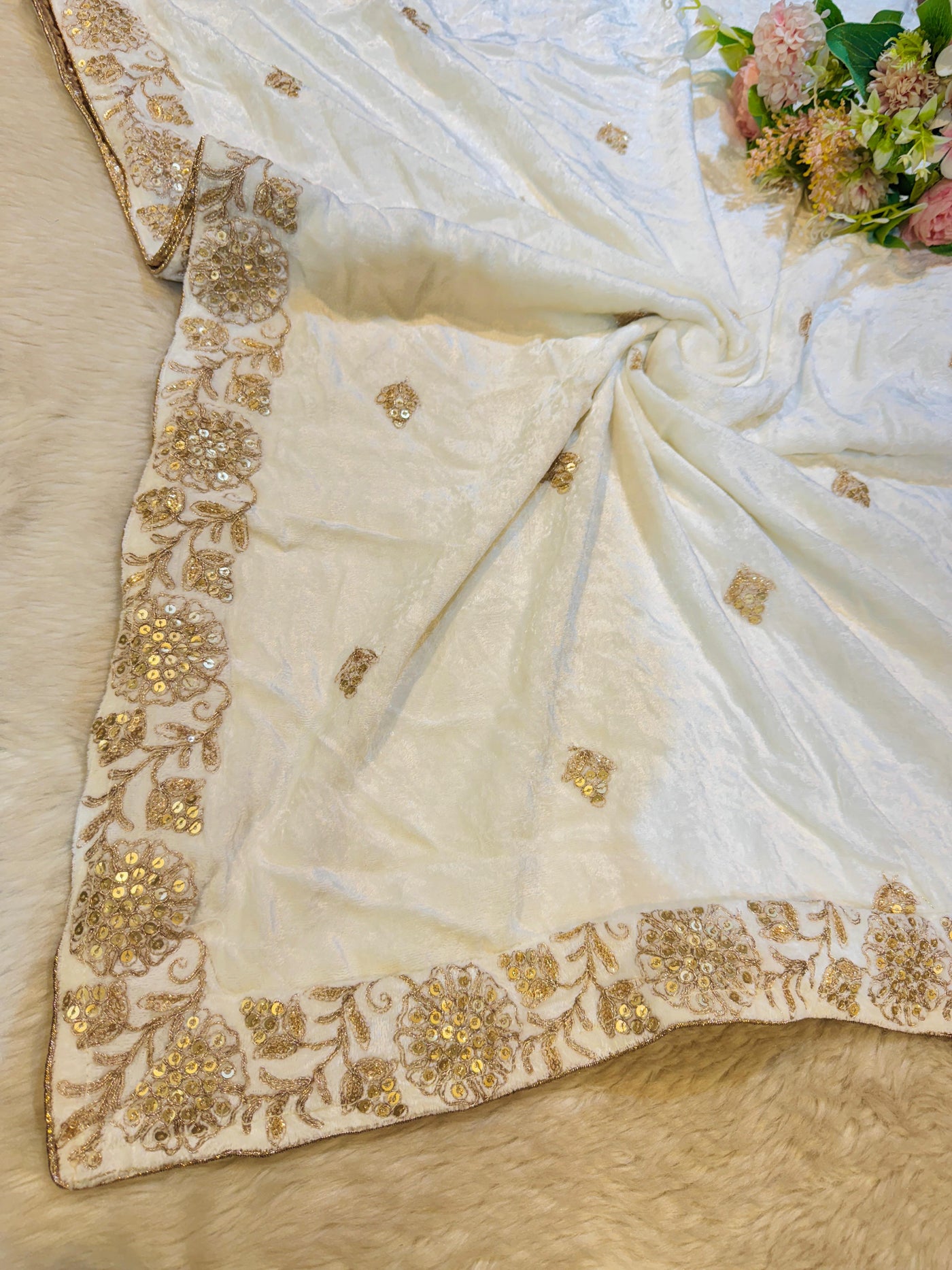 Makhmali Pure Velvet Dupatta Dyeable 2.35 meter length