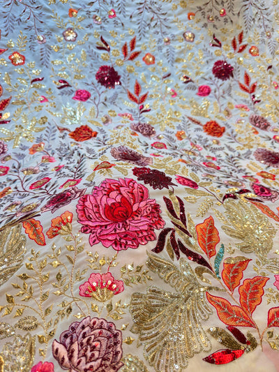Eena Georgette Thread And Sequins Embroidery 50 Inch width