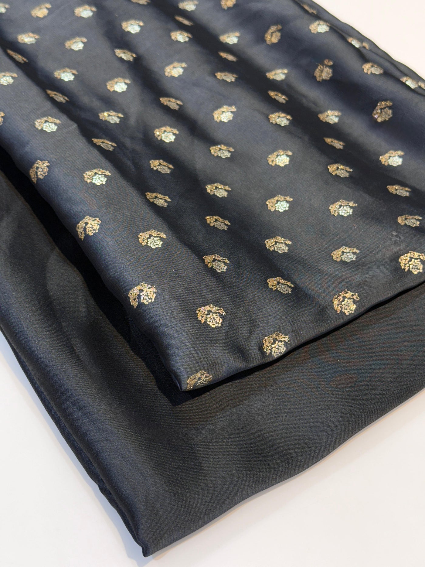 Grey Two Tone Georgette Suit Set (2.5 Meter Shirt with Foil / 2.5 Meter plain bottom)