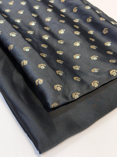 Grey Two Tone Georgette Suit Set (2.5 Meter Shirt with Foil / 2.5 Meter plain bottom)