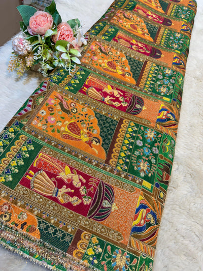 Raja Rani pure Dola silk Jacquard 44 Inch Width
