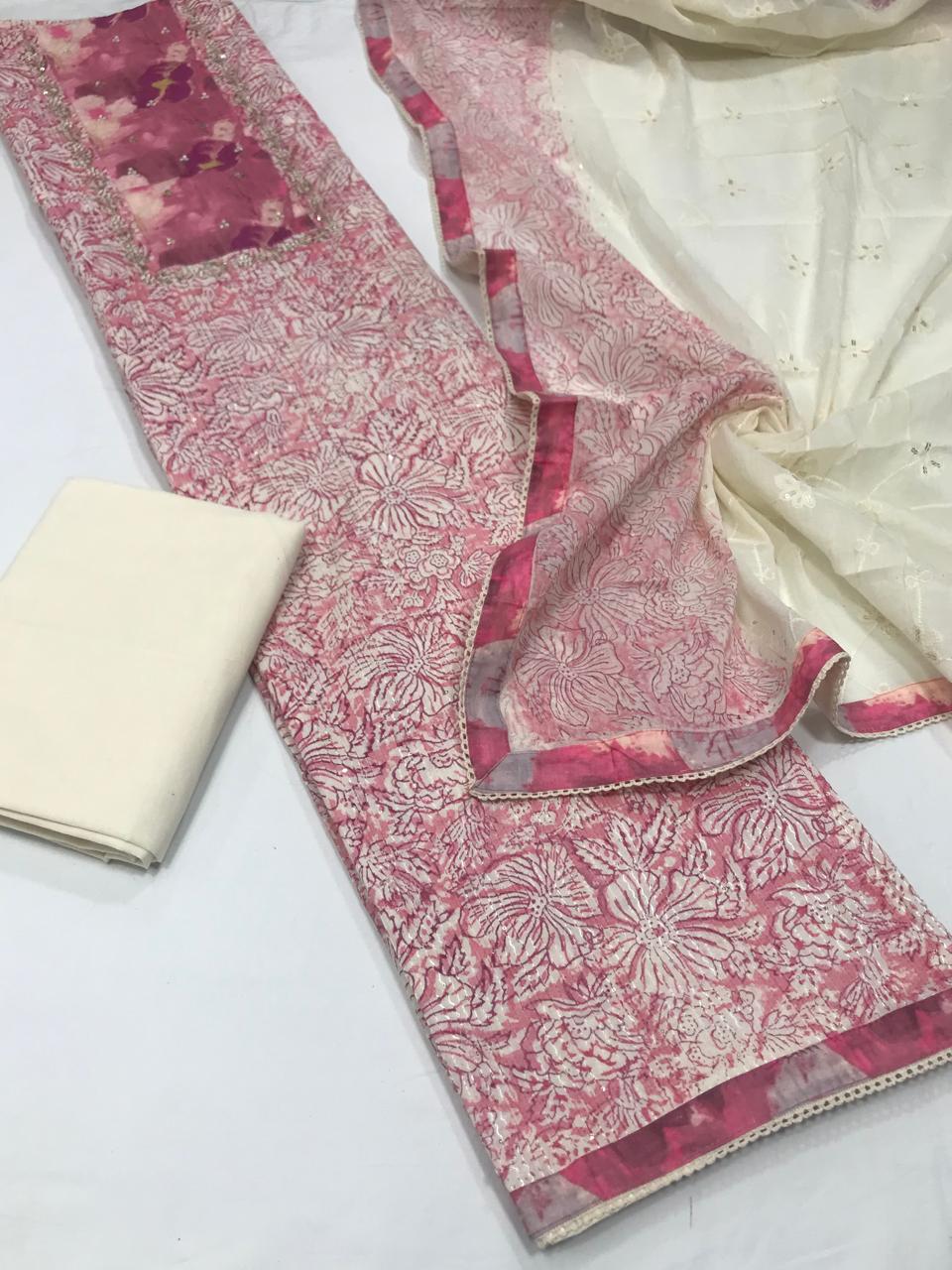 Very Beautiful unstitched cotton suits