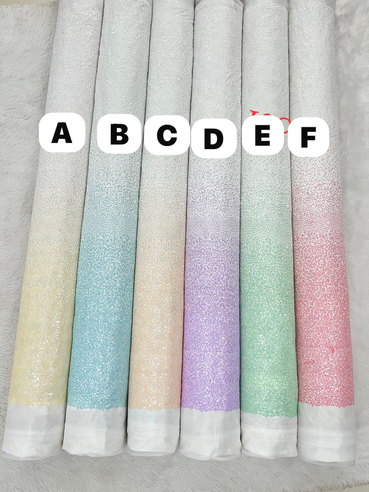 (Wholesale Pack Of 10 Meter ) Net Ombré Sequins Embroidery 54 Inch width