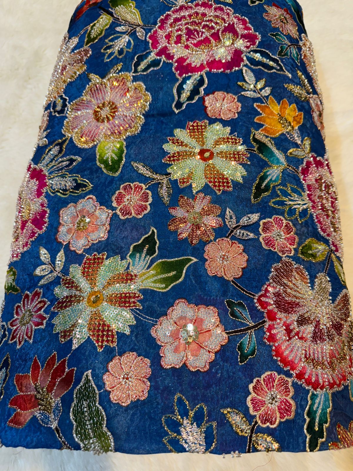 Iqra Pure Chinon  Handwork Embroidery 44 Inch width