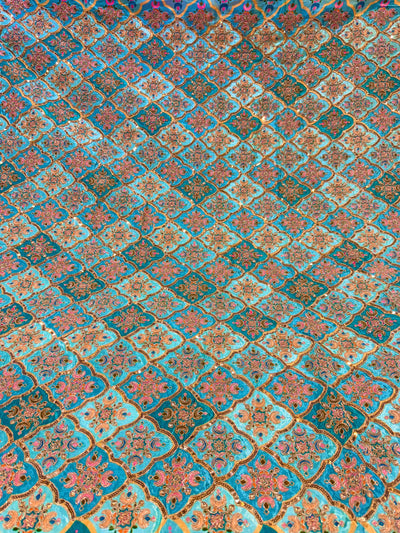 Pure Crape Embroidery with Zari and Sequins Work 44 Inch Width