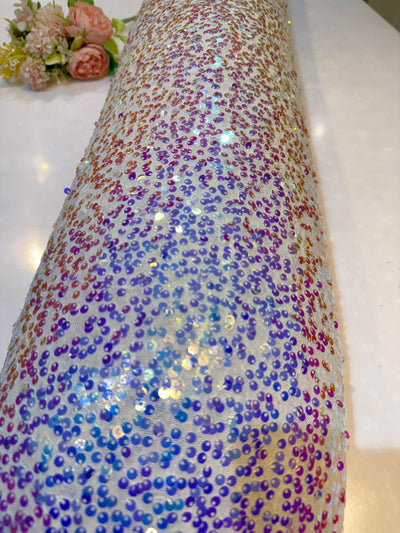 Imported Net Lycra With Unicorn Sequins Embroidery 54 inch width stretchable