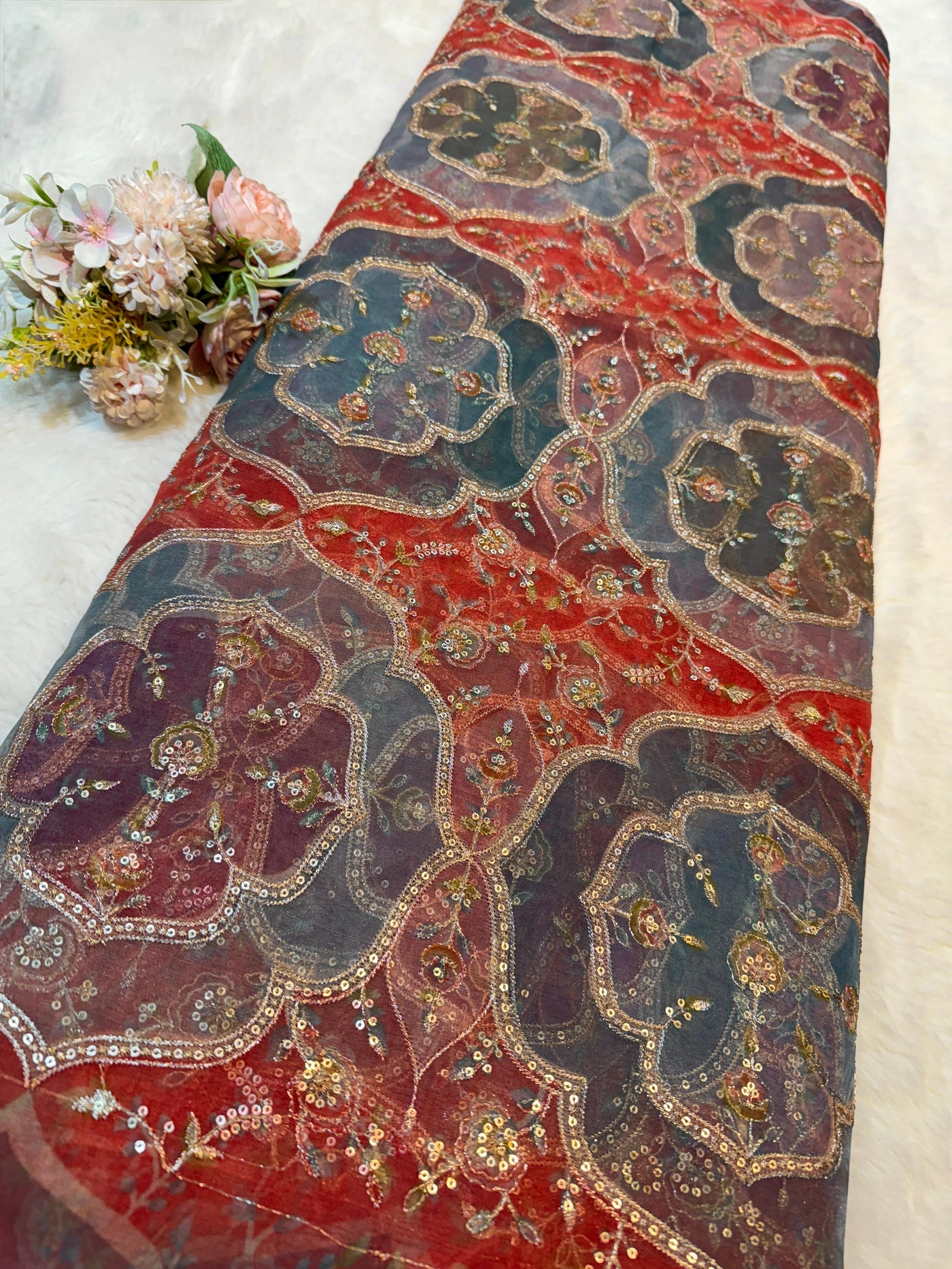 Iliana Gajri Organza Prints with Embroidery 44 inch width