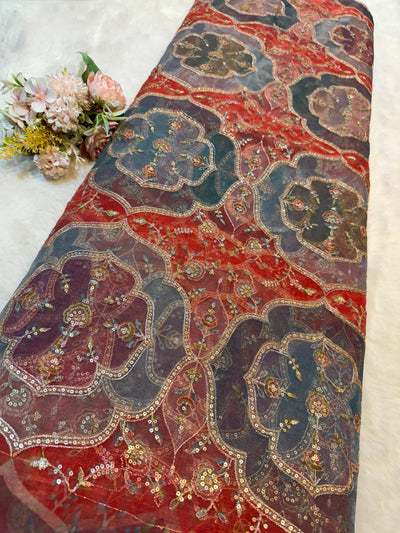 Iliana Gajri Organza Prints with Embroidery 44 inch width