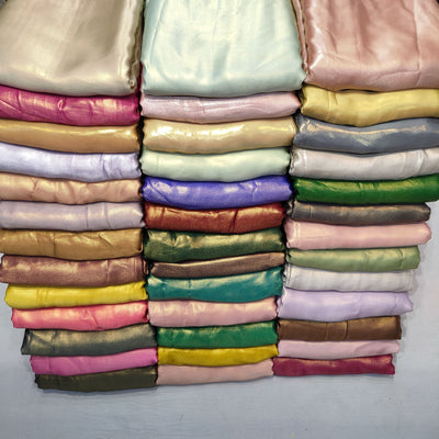 (Wholesale Pack of 20 meter) Superflowy Satin Georgette Shimmer Foil 44 inch width