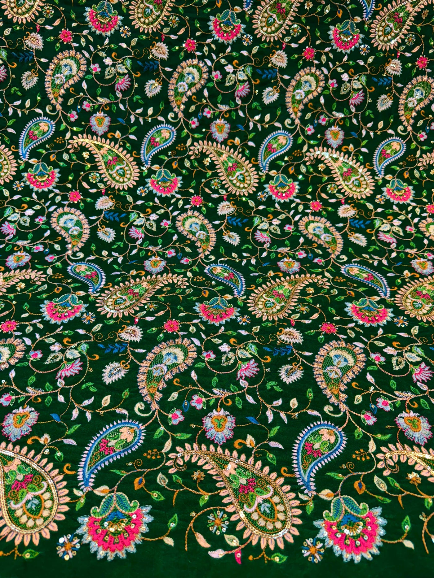 Pure Velvet Paisley Embroidery 44 inch width