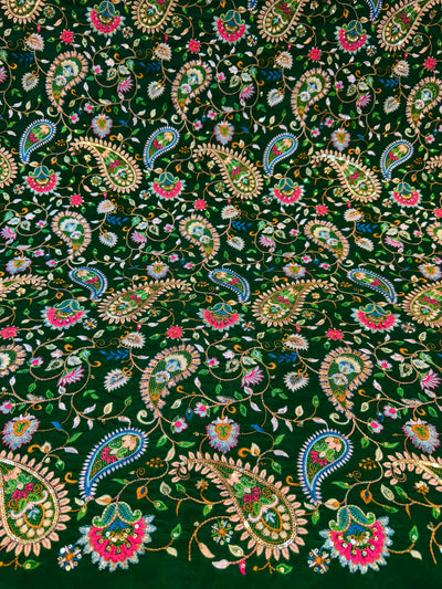 Pure Velvet Paisley Embroidery 44 inch width