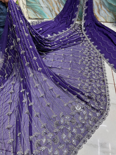(Mix and Match )Chiffon Georgette  Embroidery  54 inch width / Chiffon-Georgette  Dupatta With Two side borders  37 inch width