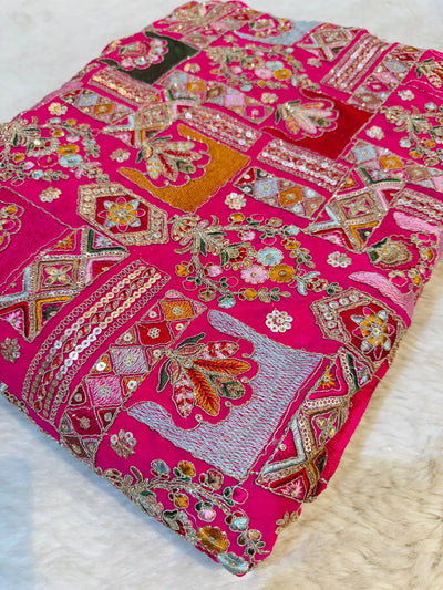 Arzoo Georgette Thread and Sequins Embroidery 44 Inch width