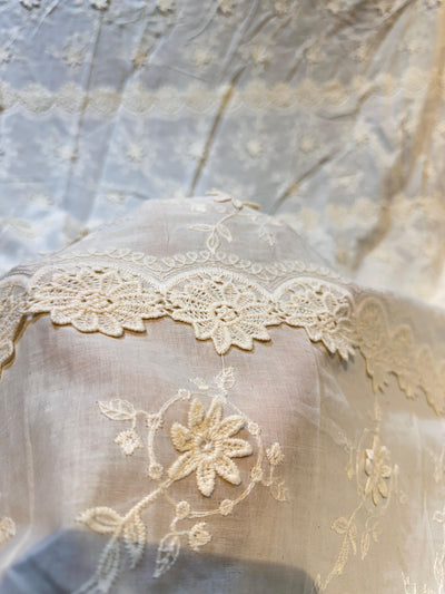 Imported Pure Cotten Chikan Lacework 48 inch width