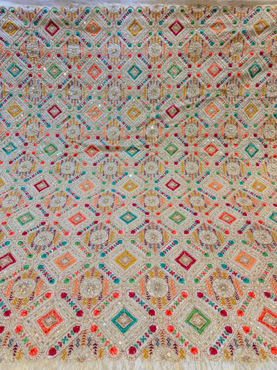 Prince Zari Tissue Handwork Embroidery Fabric 44 Inch width