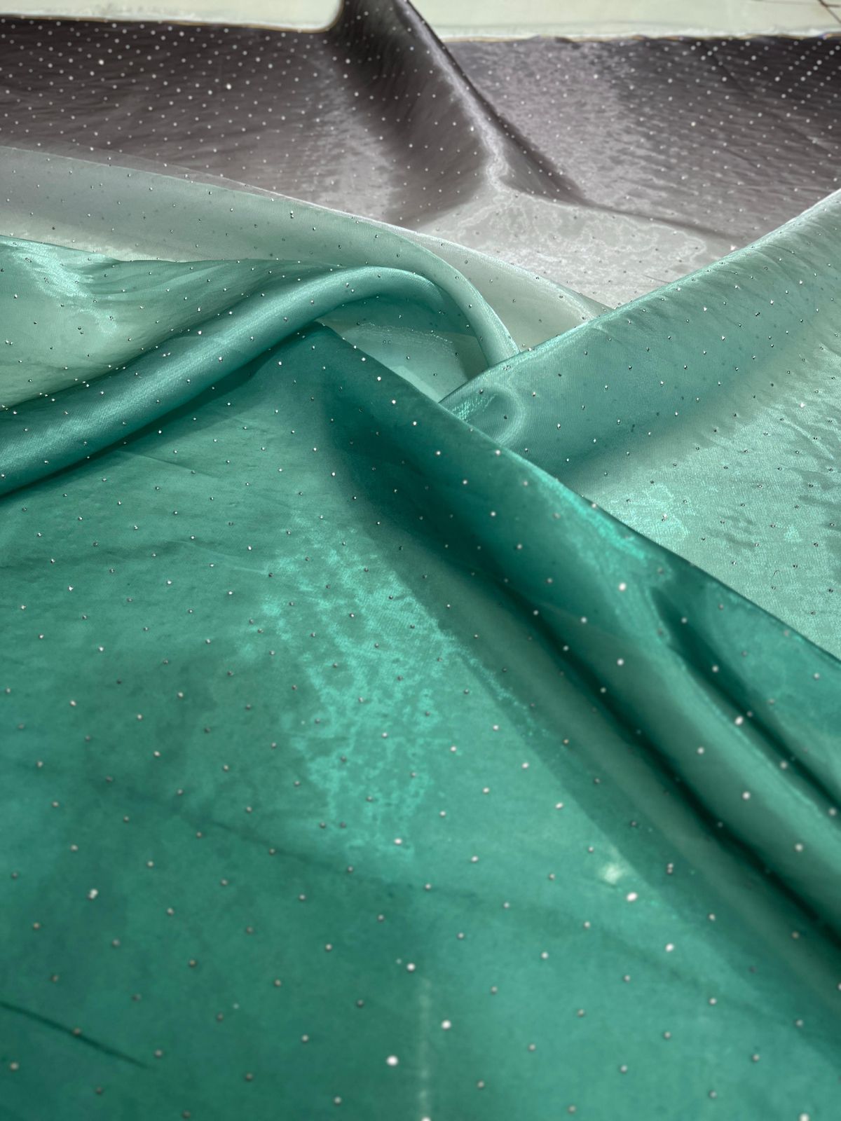 Shaded Organza with Siroski Work 54 inch width