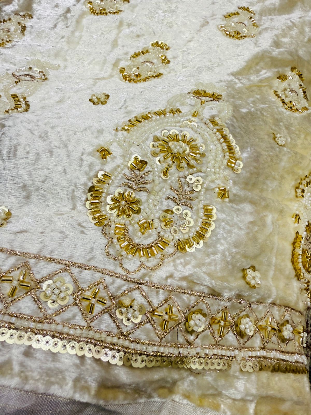 Akaay Pro Pure Velvet Handwork Embroidery Dyeable 44 inch width