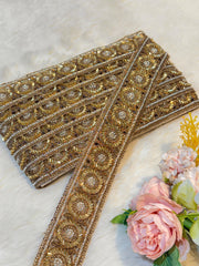 (Wholesale pack of 9 meter ) Lace Border With Cutdana Work