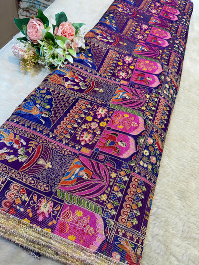 Raja Rani pure Dola silk Jacquard 44 Inch Width