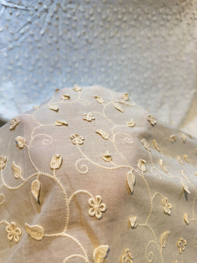 Imported Pure Cotten Chikan Lacework 48 inch width
