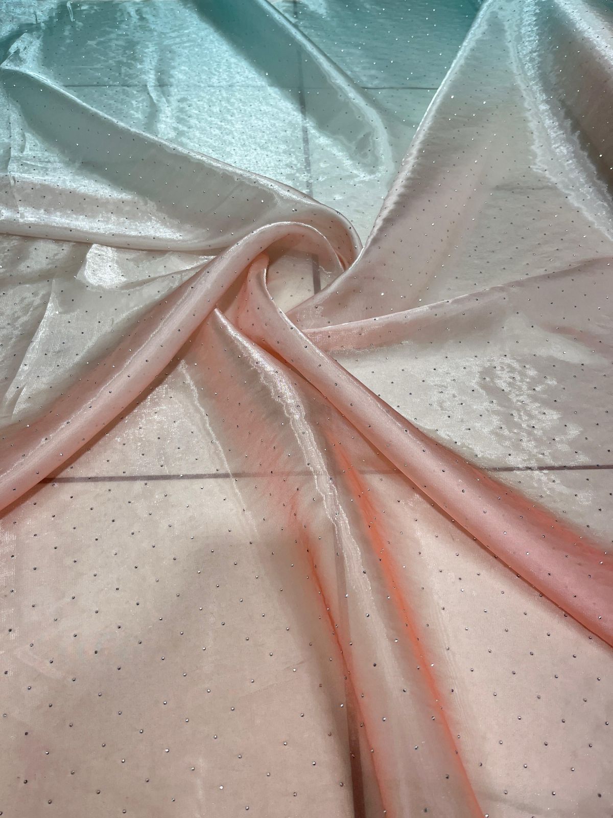 Shaded Organza with Siroski Work 54 inch width