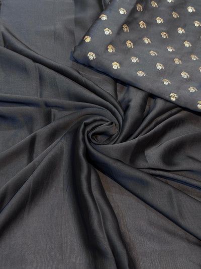 Grey Two Tone Georgette Suit Set (2.5 Meter Shirt with Foil / 2.5 Meter plain bottom)