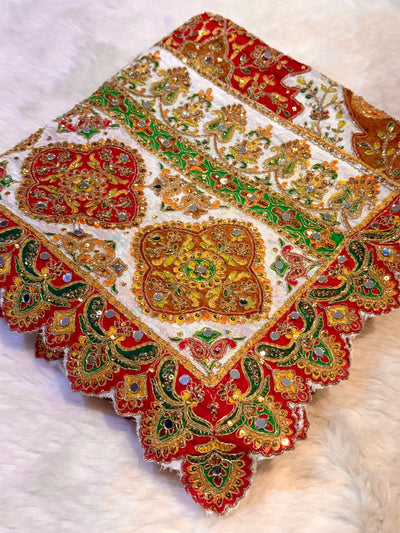 Pure Chinon Leher Handwork  Dupatta With real mirror work 2.50 meter length