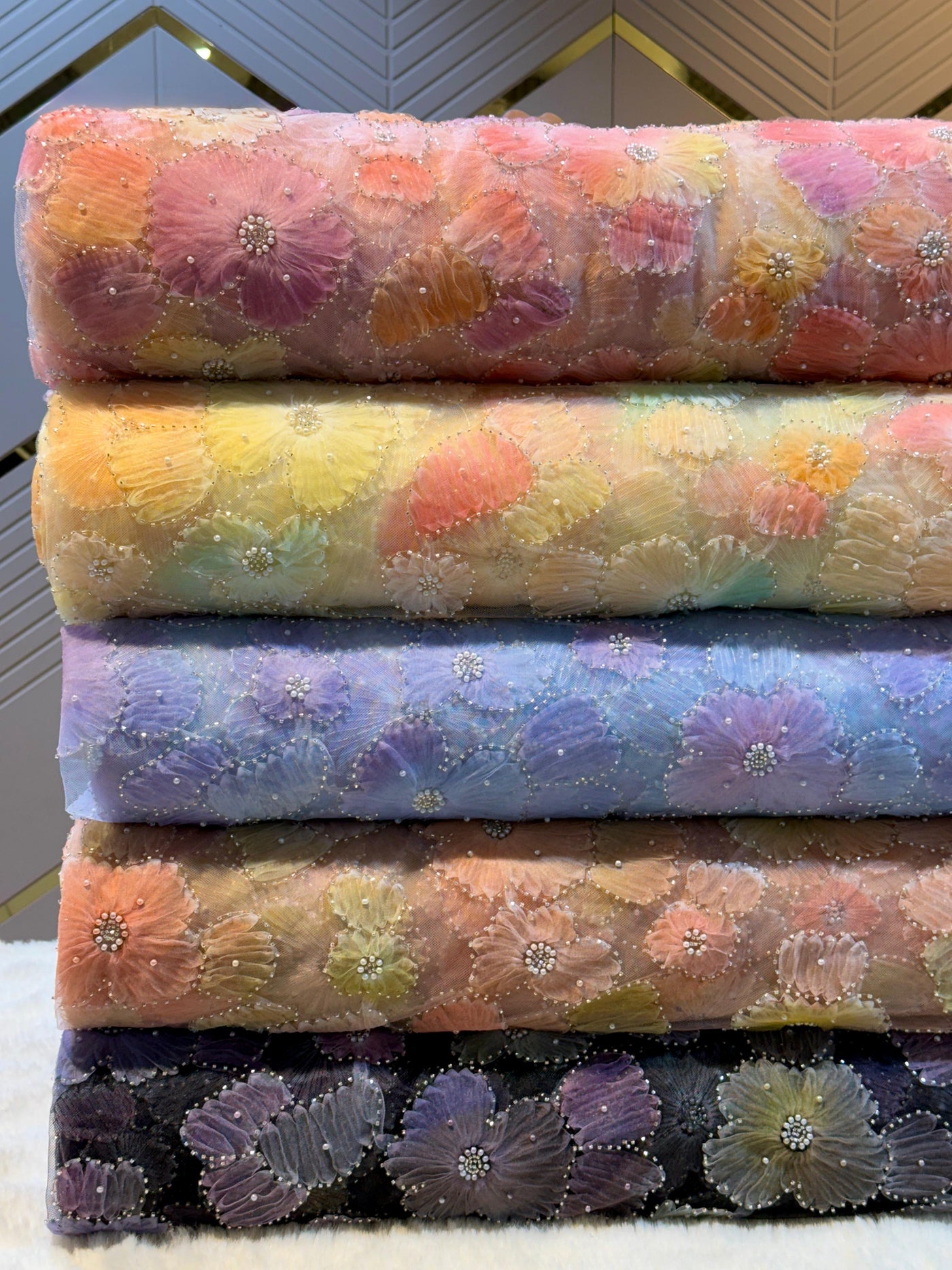 Fida Applique Handwork Net Embroidery 54 inch width