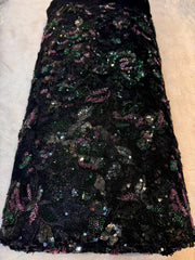 (Precut of 1.15 Meter) Imported Handwork Net Embroidery 54 inch width Dusty Shades