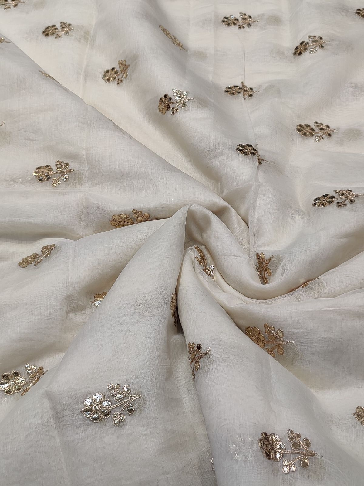 Pure chanderi Silk Embroidery 43 Inch width