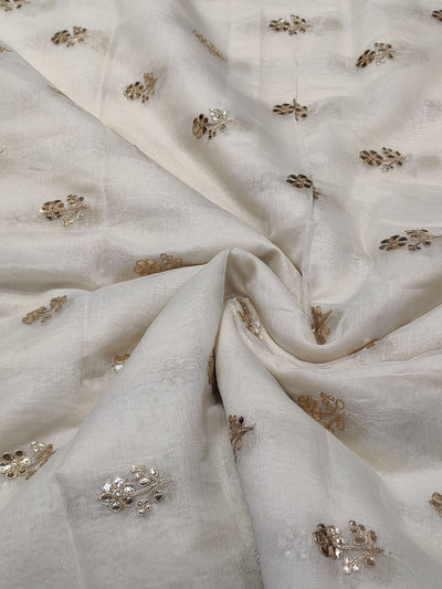 Pure chanderi Silk Embroidery 43 Inch width