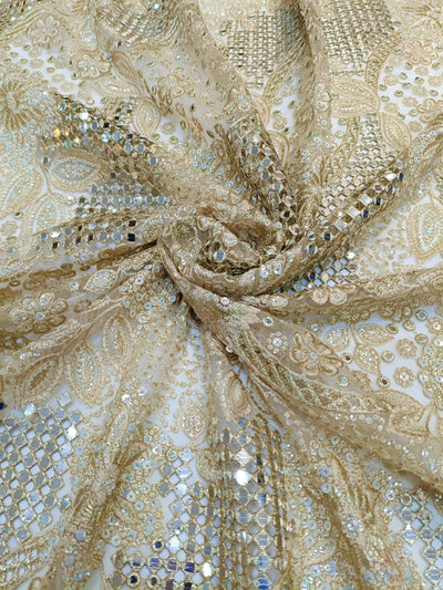 Neom Beige Cutwork Embroidery 44 Inch Width