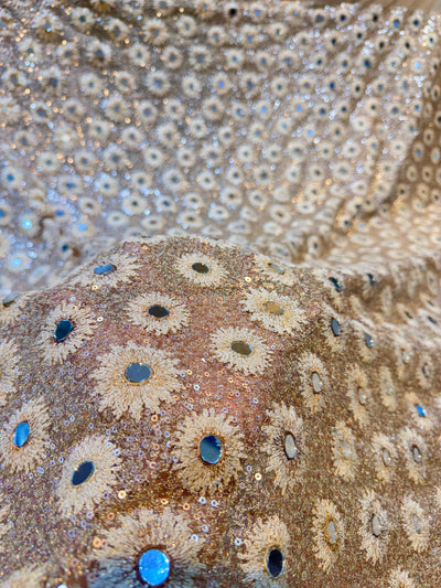 Kaya Net  Sequins and Real Mirror Handwork Embroidery 48 inch width