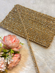 (Wholesale pack of 9 meter ) Lace Border With Stone Work