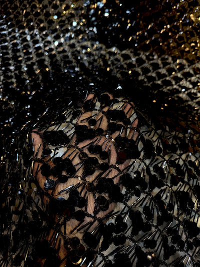 Zila Beautiful Lycra Imported Net Embroidery Long Cutdana and Sequins 54 Inch width
