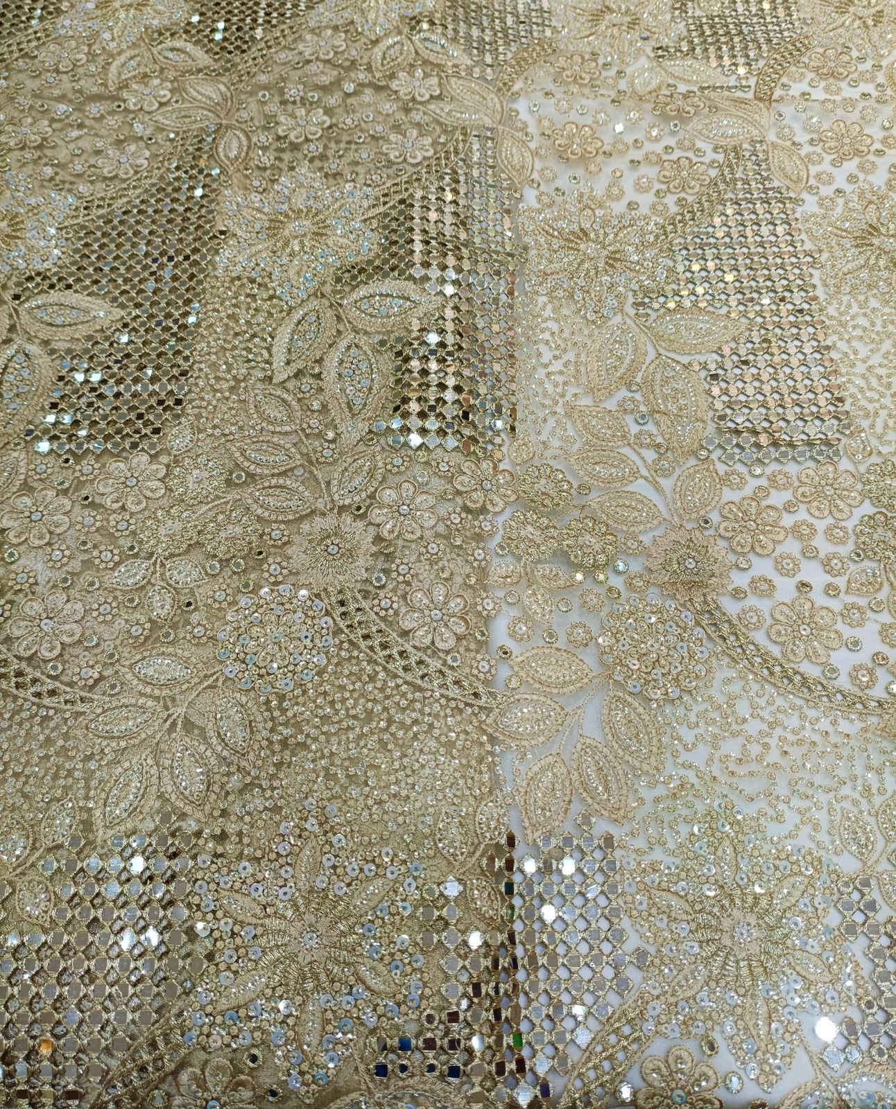 Neom Beige Cutwork Embroidery 44 Inch Width