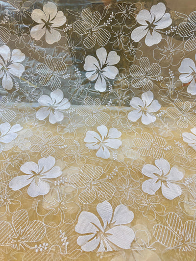 Aina Floral Organza Chikankari Embroidery 44 Inch Width