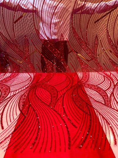 Red Net Imported Handwork Net Embroidery Fabric 54 inch width