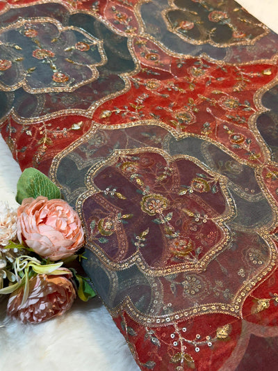 Iliana Gajri Organza Prints with Embroidery 44 inch width