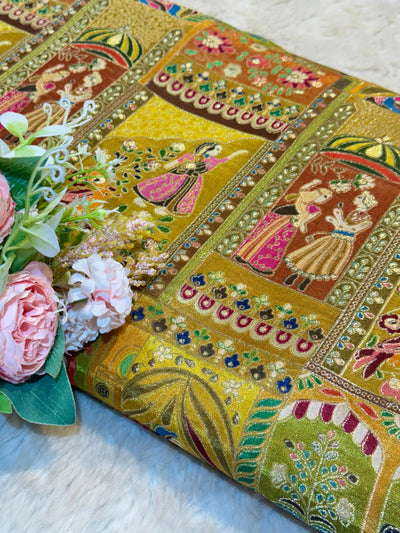 Raja Rani pure Dola silk Jacquard 44 Inch Width
