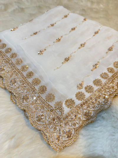 Mehz Pure Viscose Georgette Dyeable Dupatta (2.40 Meter length)