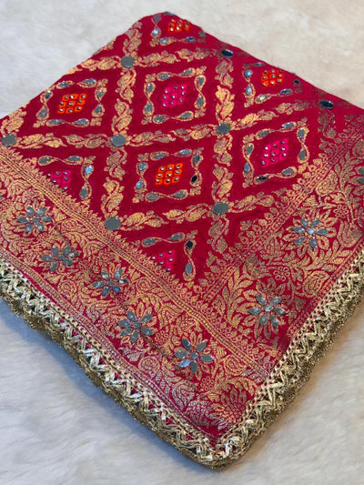 Sheeshmahal Pure Georgette Handwork Dupatta 2.35 meter length