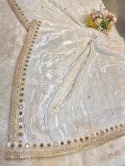 Nehchal Pure Velvet Handwork Dupatta Dyeabale 2.50 meter length