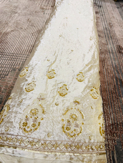 Akaay Pro Pure Velvet Handwork Embroidery Dyeable 44 inch width