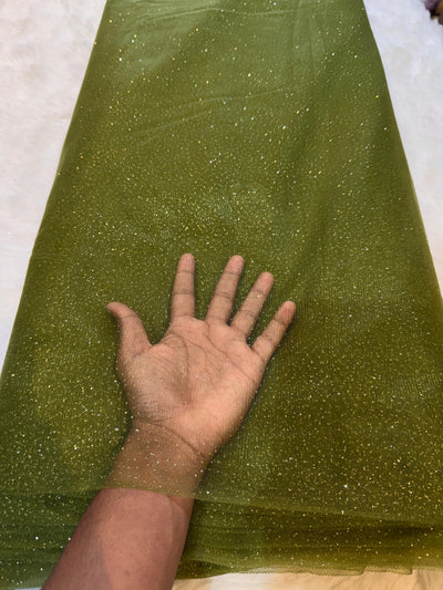 (Wholesale Pack of 10 Meter ) Imported  Sparkle Nets 54 inch width Glitter