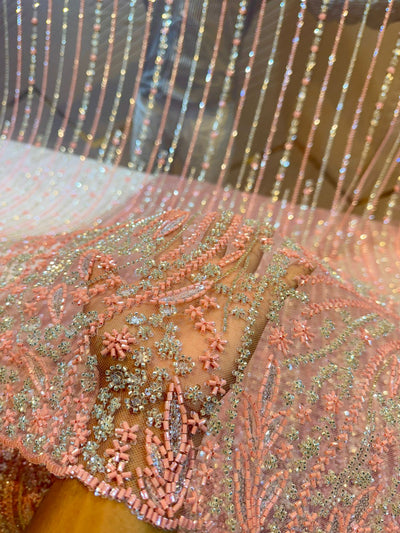 Zizi Imported Net Handwork Embroidery Cutdana and Sequins work 54 Inch width