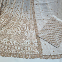 Pure Georgette Handwork Lehenga Choli Dupatta Sets  Dyeable (R)